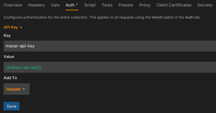 Bruno collection api key auth
