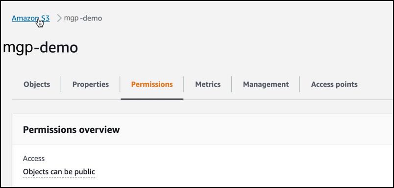 S3 console permissions tab