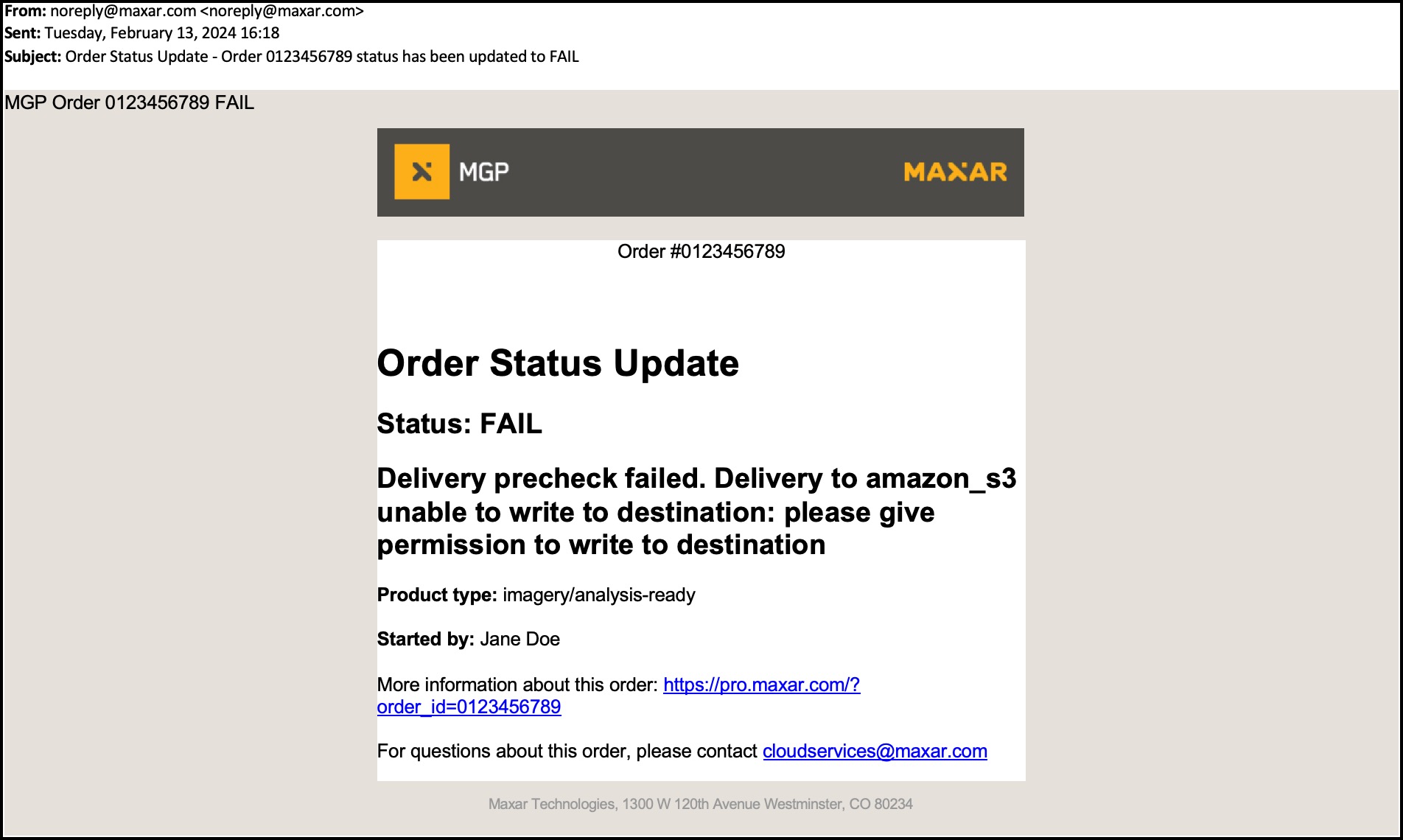 order success email notification