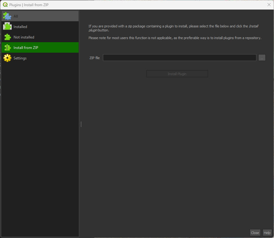 install from zip