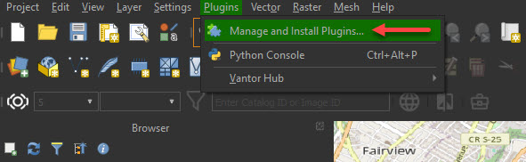 manage and install plugins menu