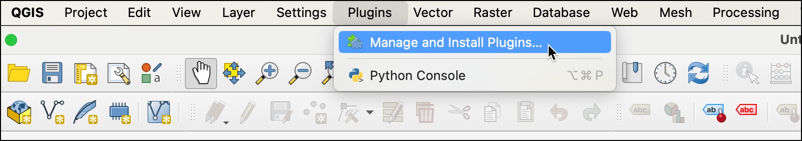 manage and install plugins menu