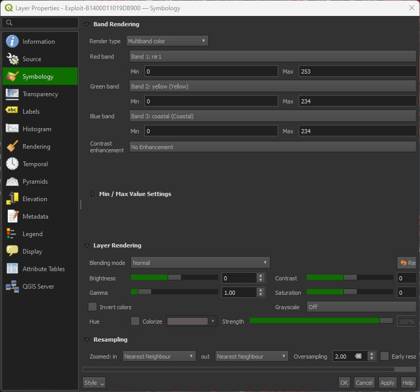 band manipulation from layer