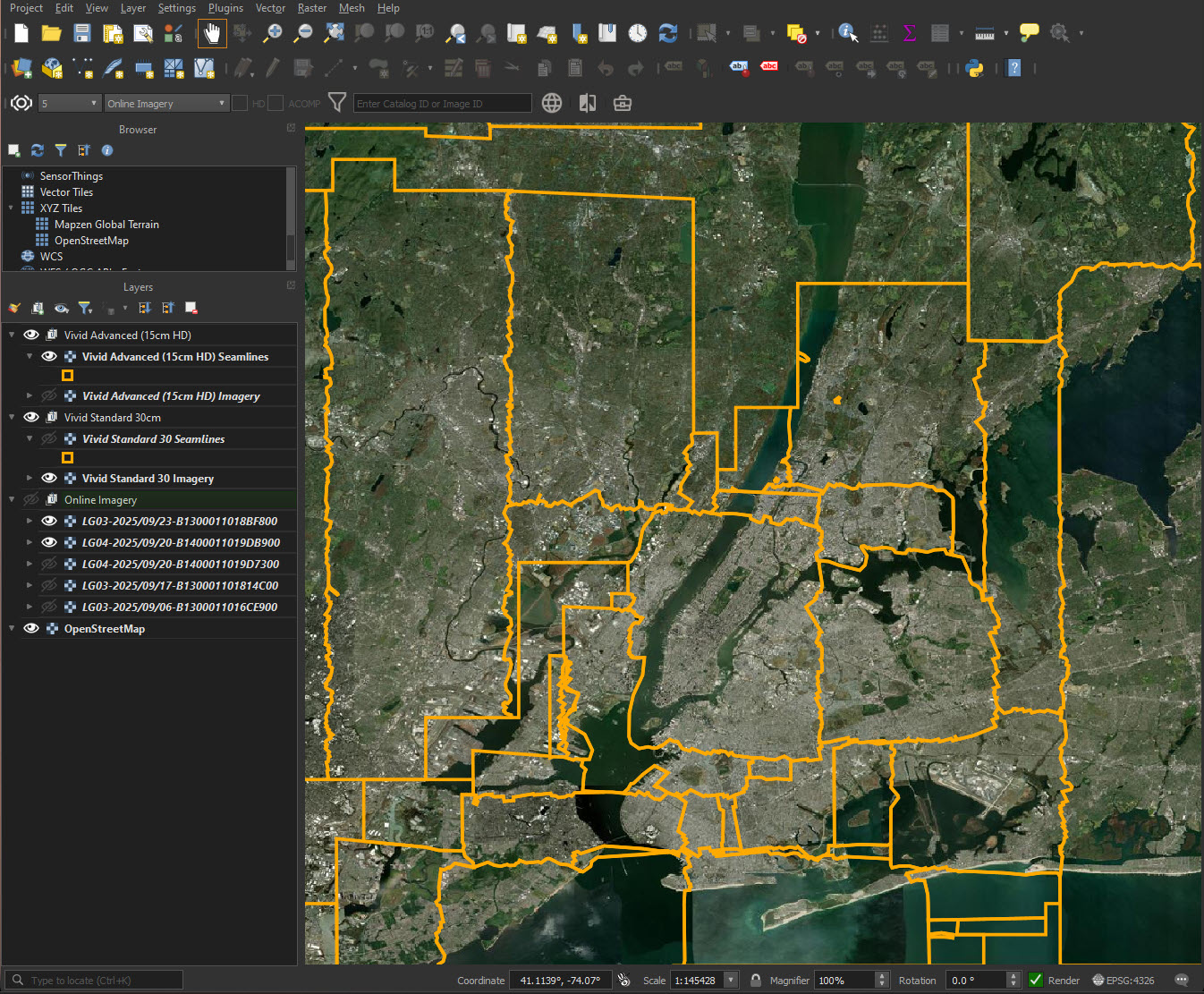 vivid basemap in QGIS Hub Plugin