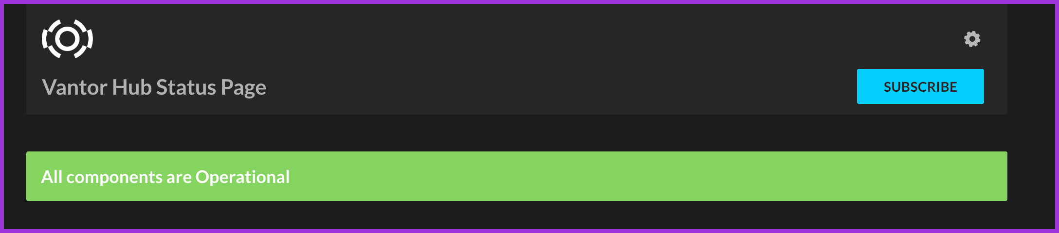 subscribe button and system status color coded bar